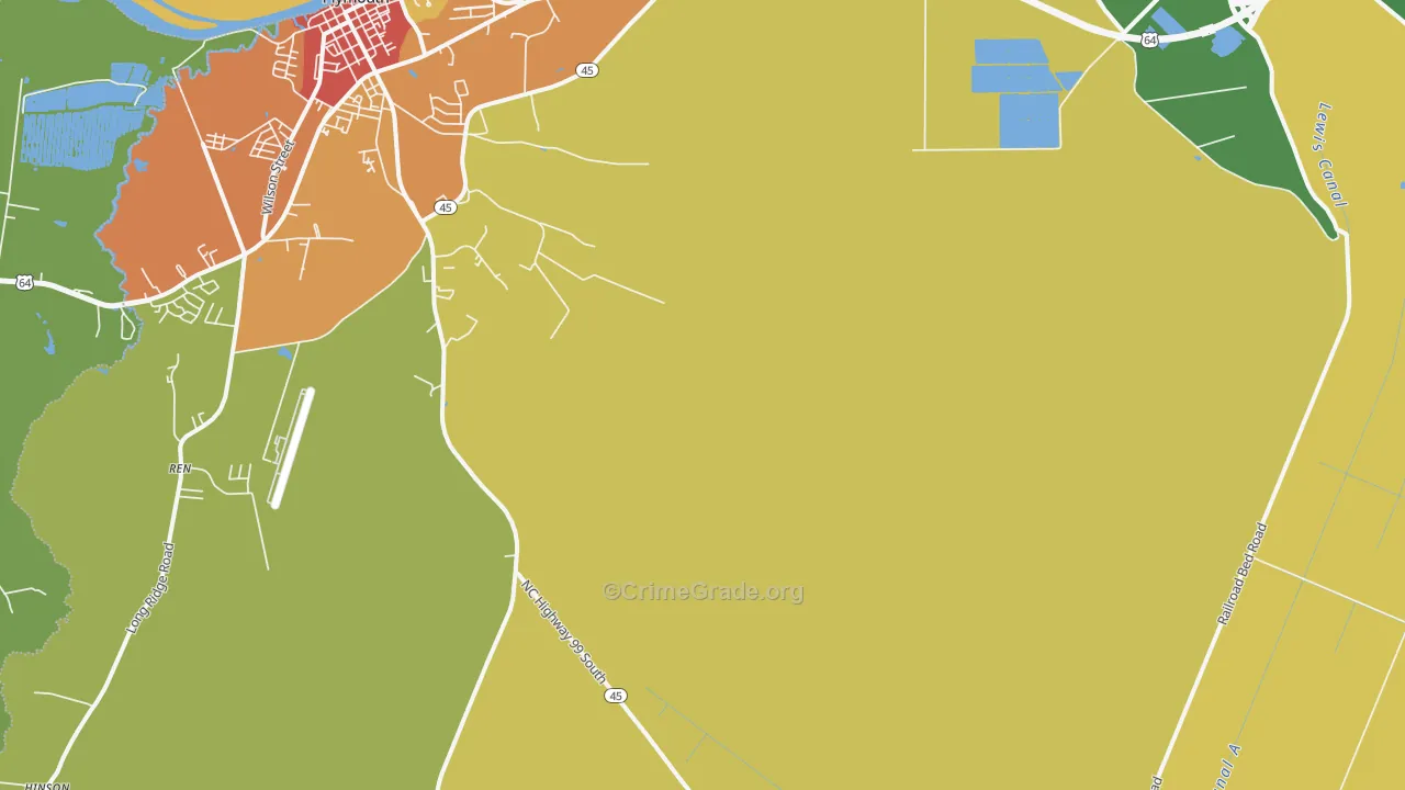 Davenport Forks, NC Map of Drug-Related Crime Rates