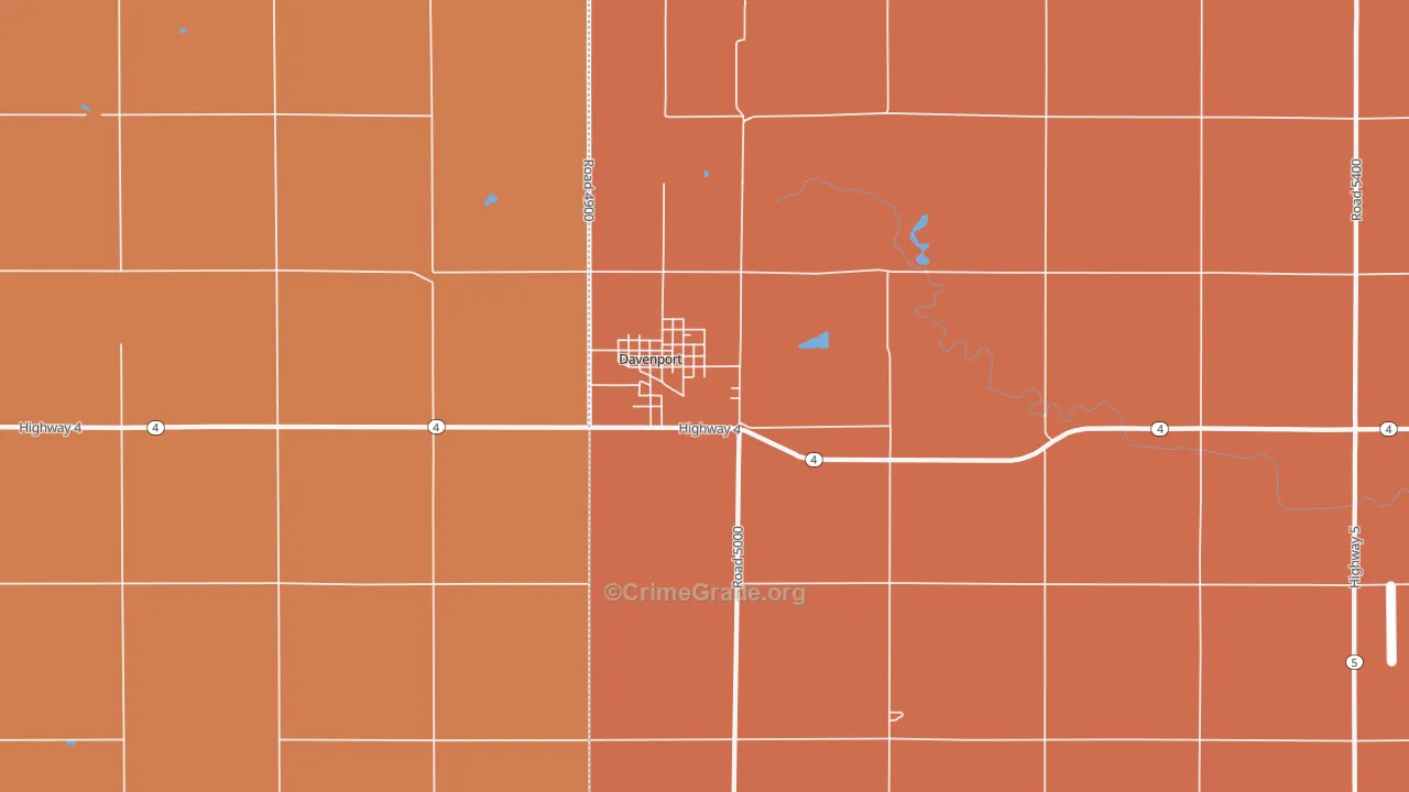 Davenport, NE Map of Drug-Related Crime Rates