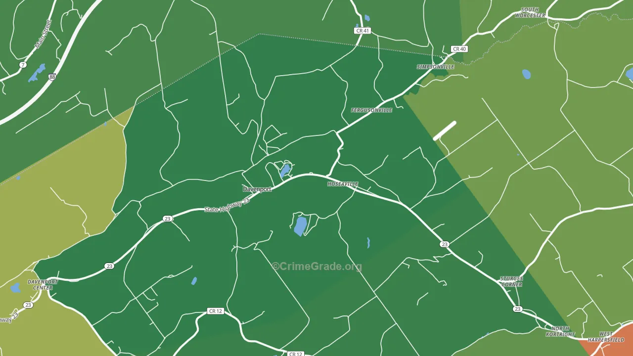 Davenport, NY Map of Drug-Related Crime Rates