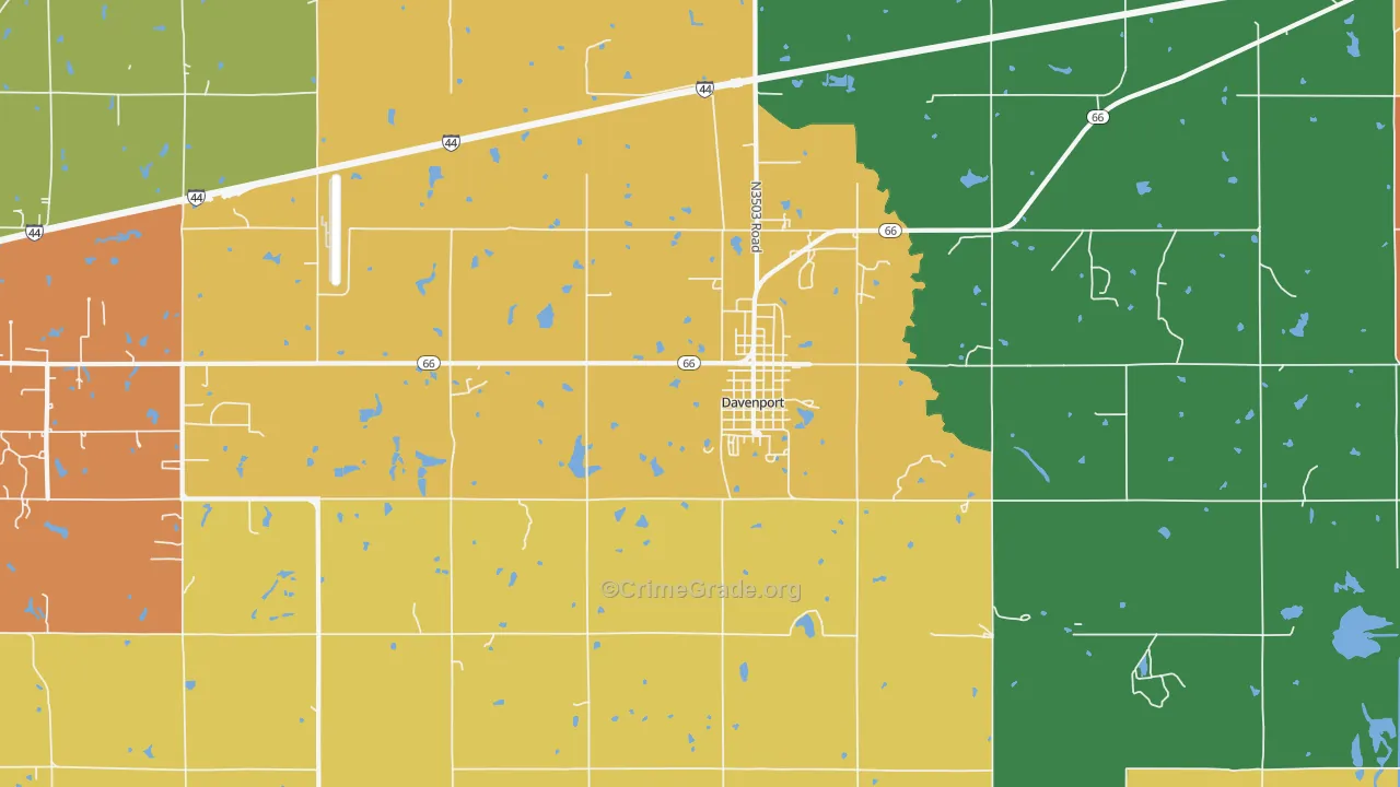 Davenport, OK Map of Drug-Related Crime Rates