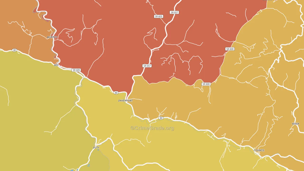 Davenport, VA Map of Drug-Related Crime Rates