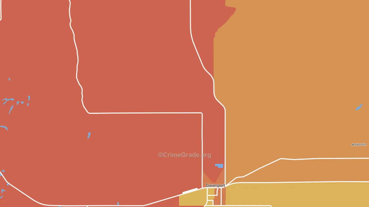 Davenport, WA Map of Drug-Related Crime Rates