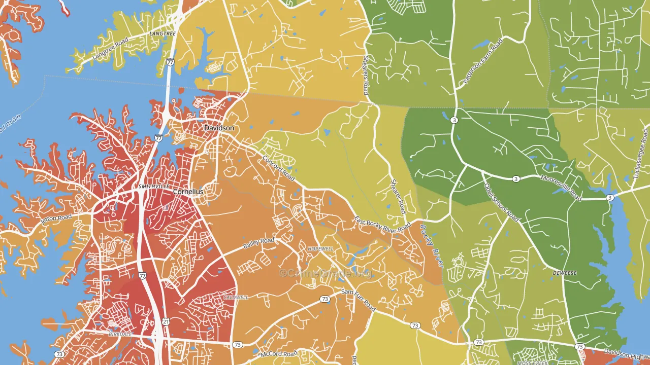 Davidson, NC Map of Drug-Related Crime Rates