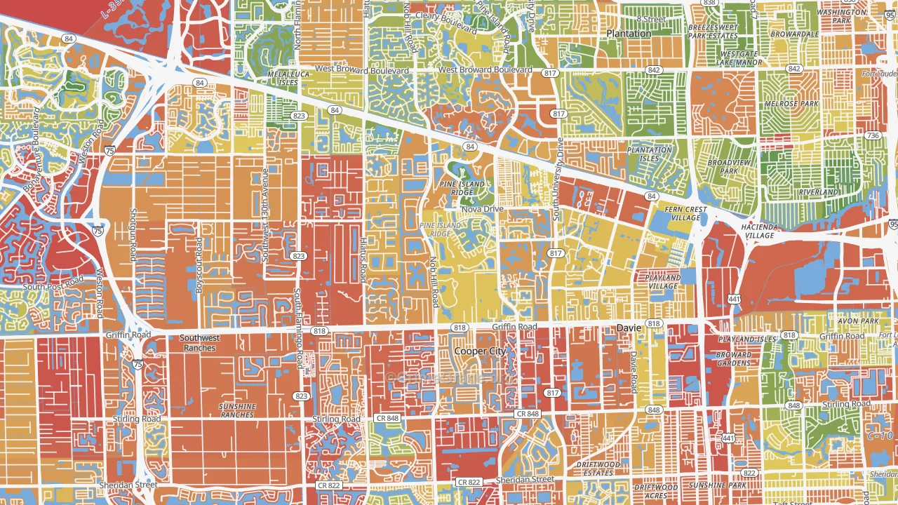 Davie, FL Map of Drug-Related Crime Rates