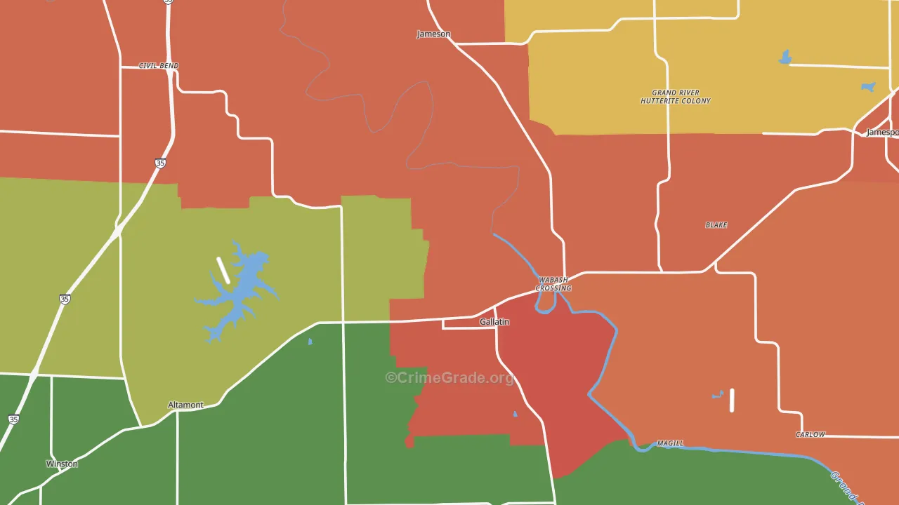 Daviess County, MO Map of Drug-Related Crime Rates