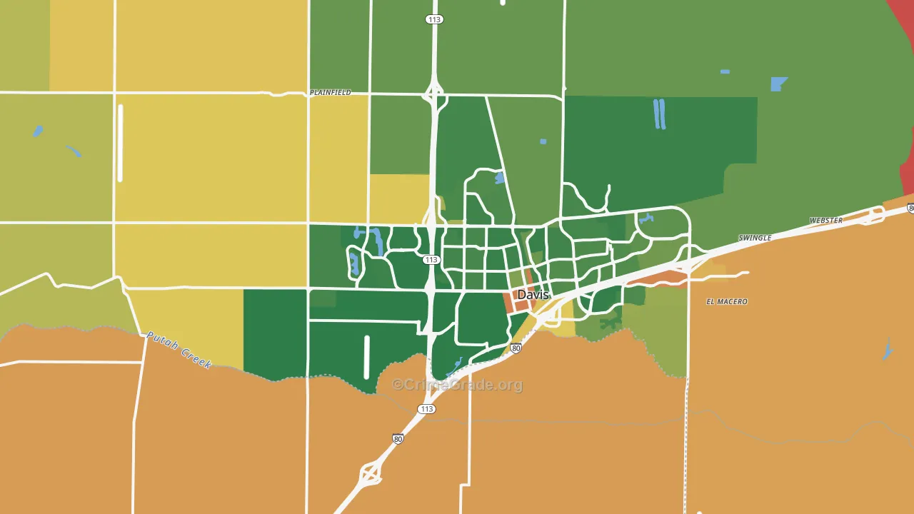 Davis, CA Map of Drug-Related Crime Rates