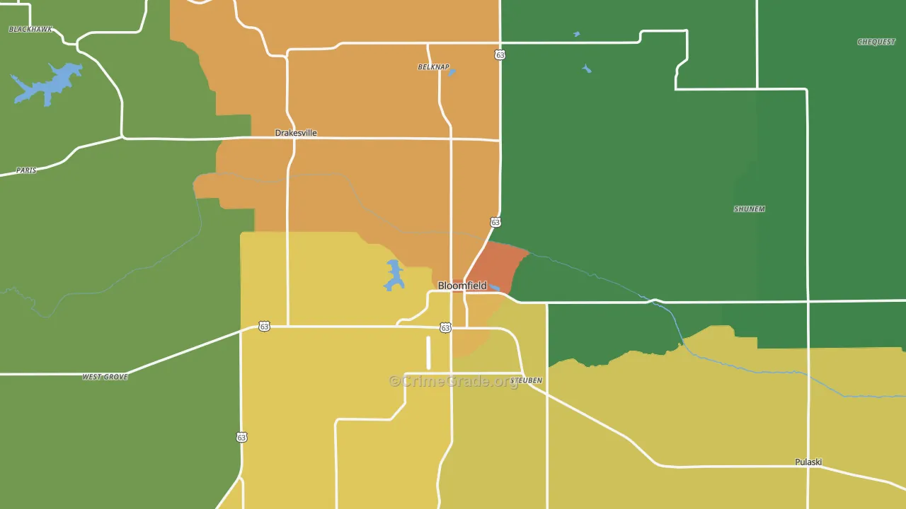 Davis County, IA Map of Drug-Related Crime Rates