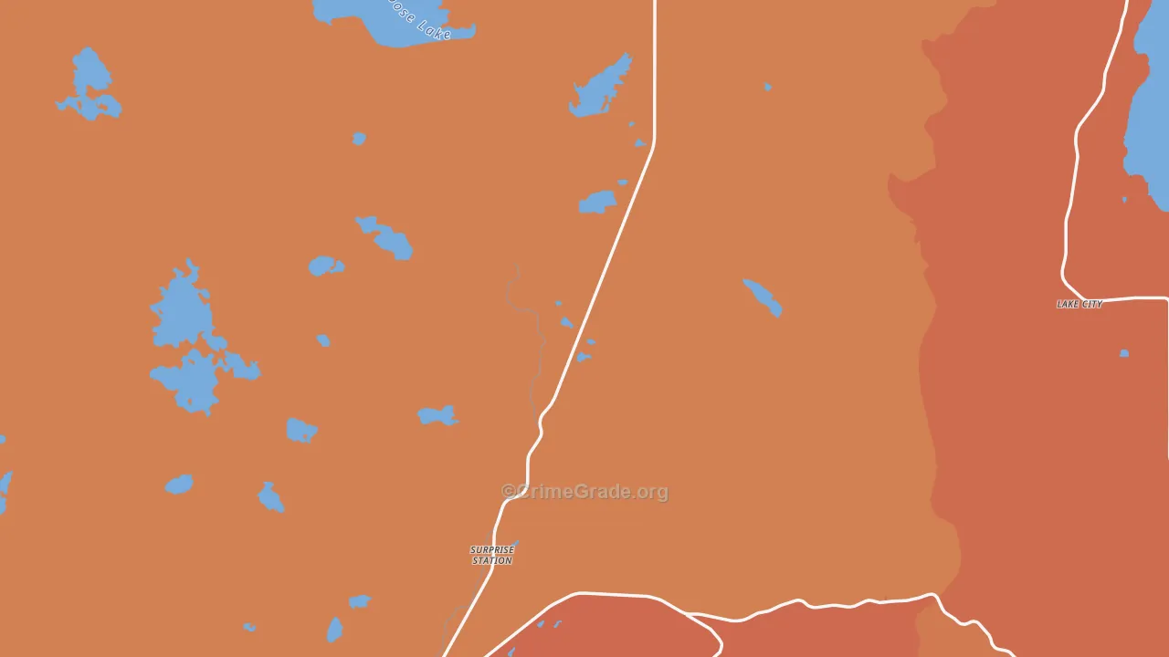 Davis Creek, CA Map of Drug-Related Crime Rates
