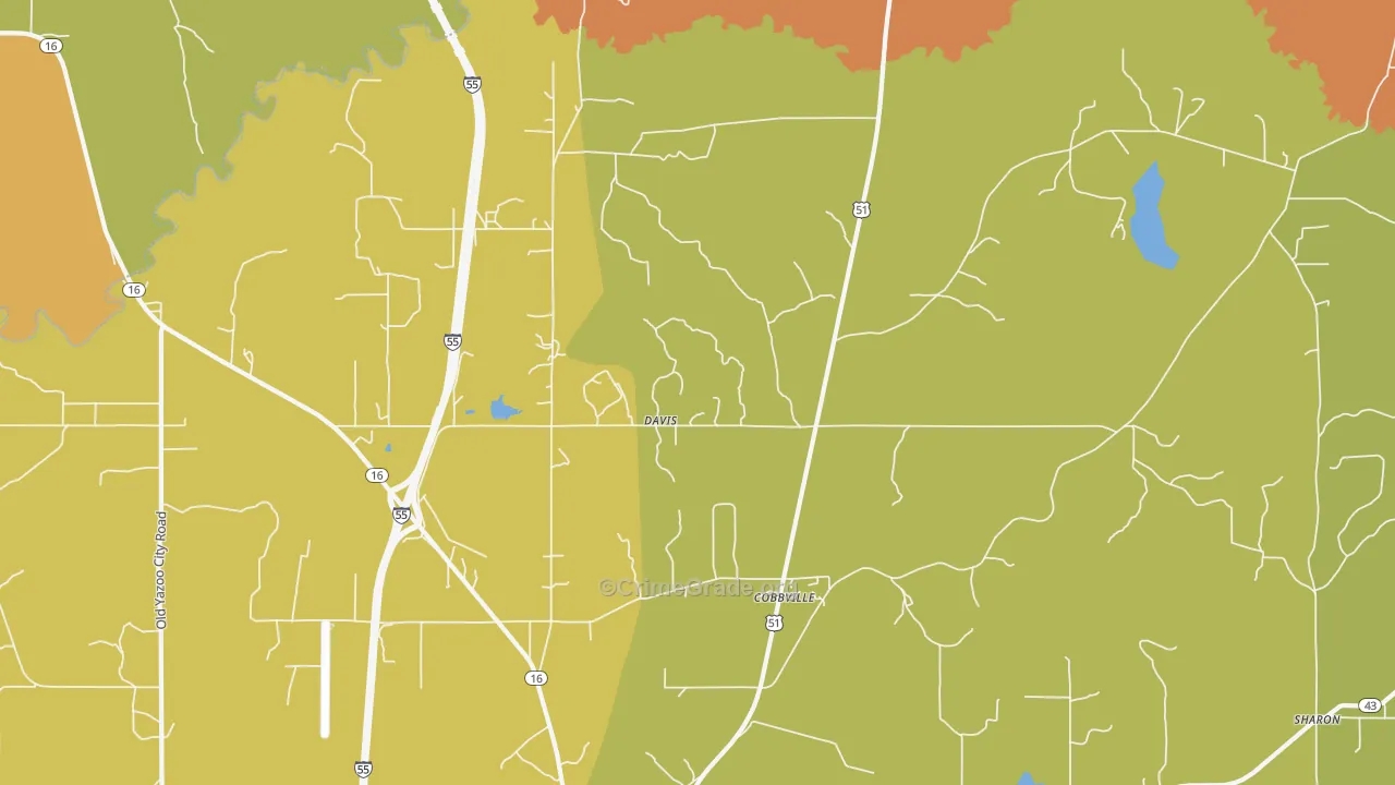 Davis, MS Map of Drug-Related Crime Rates