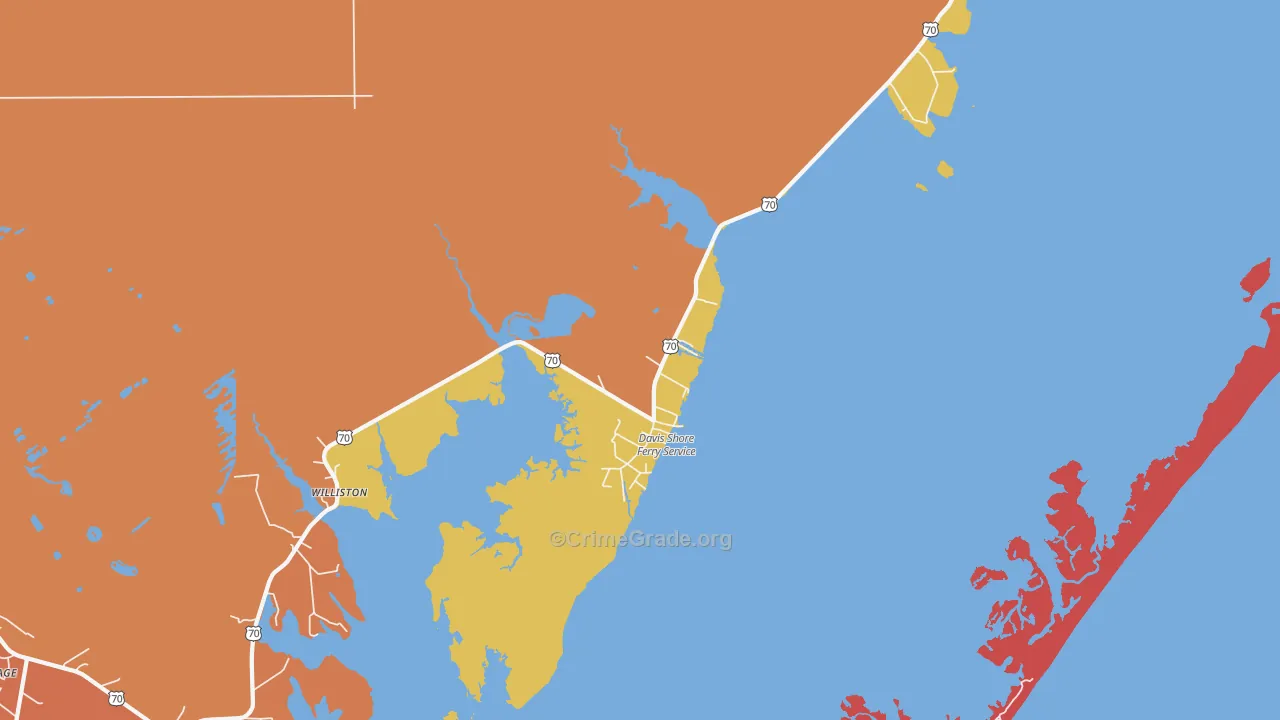 Davis, NC Map of Drug-Related Crime Rates