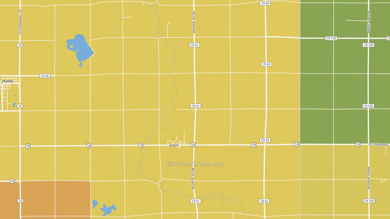 Davis, SD Map of Drug-Related Crime Rates