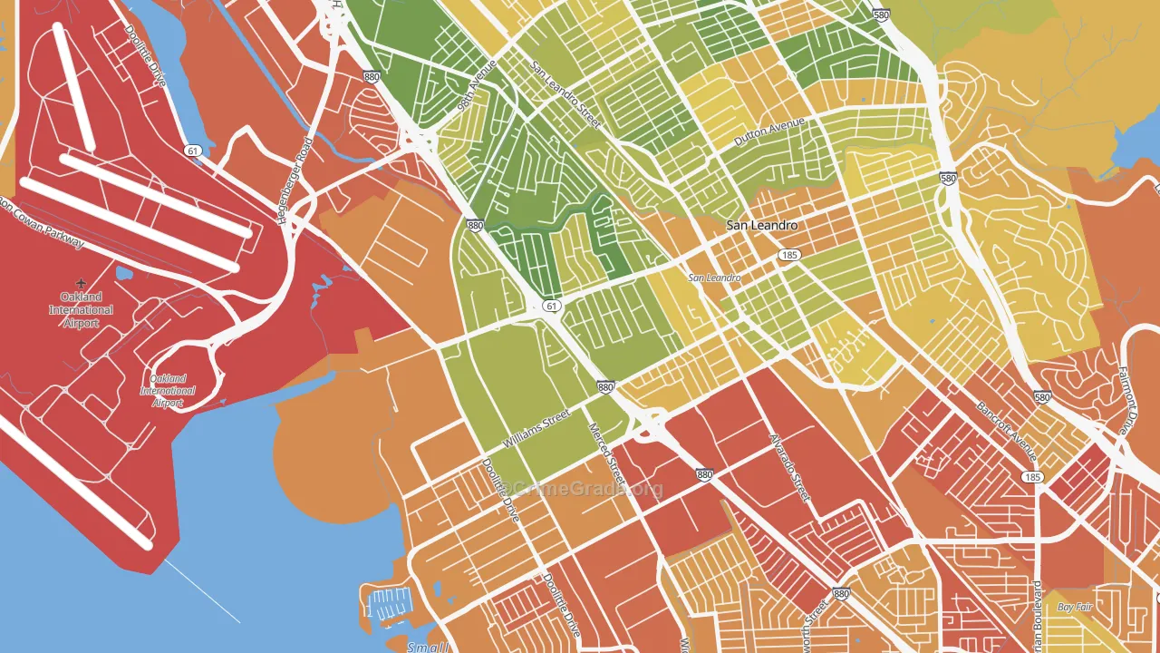 Davis Tract, San Leandro, CA Map of Drug-Related Crime Rates