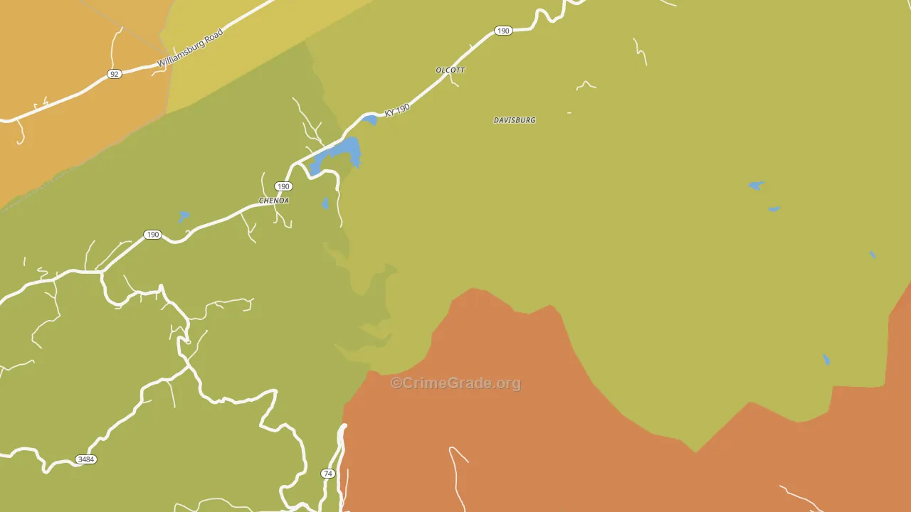 Davisburg, KY Map of Drug-Related Crime Rates