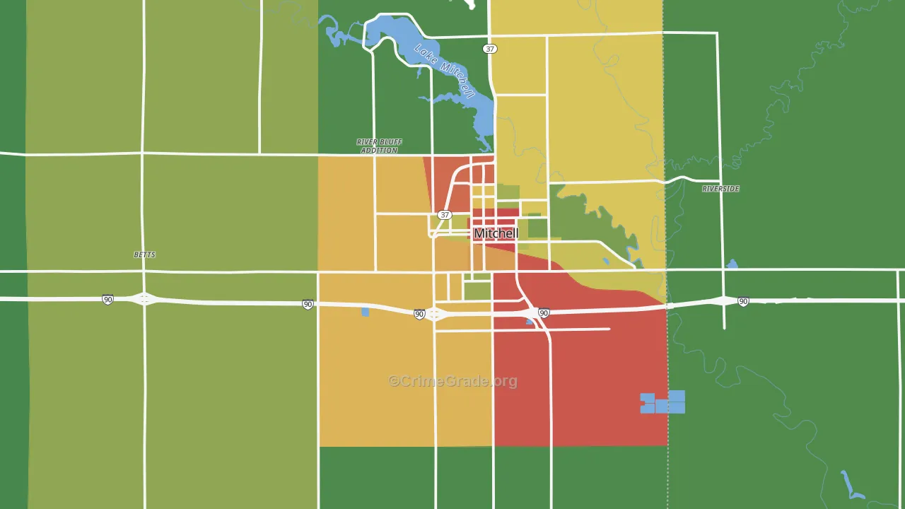 Davison County, SD Map of Drug-Related Crime Rates