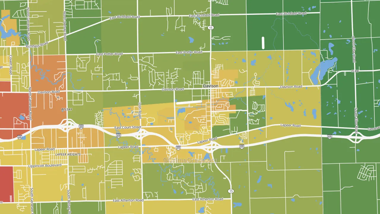 Davison, MI Map of Drug-Related Crime Rates
