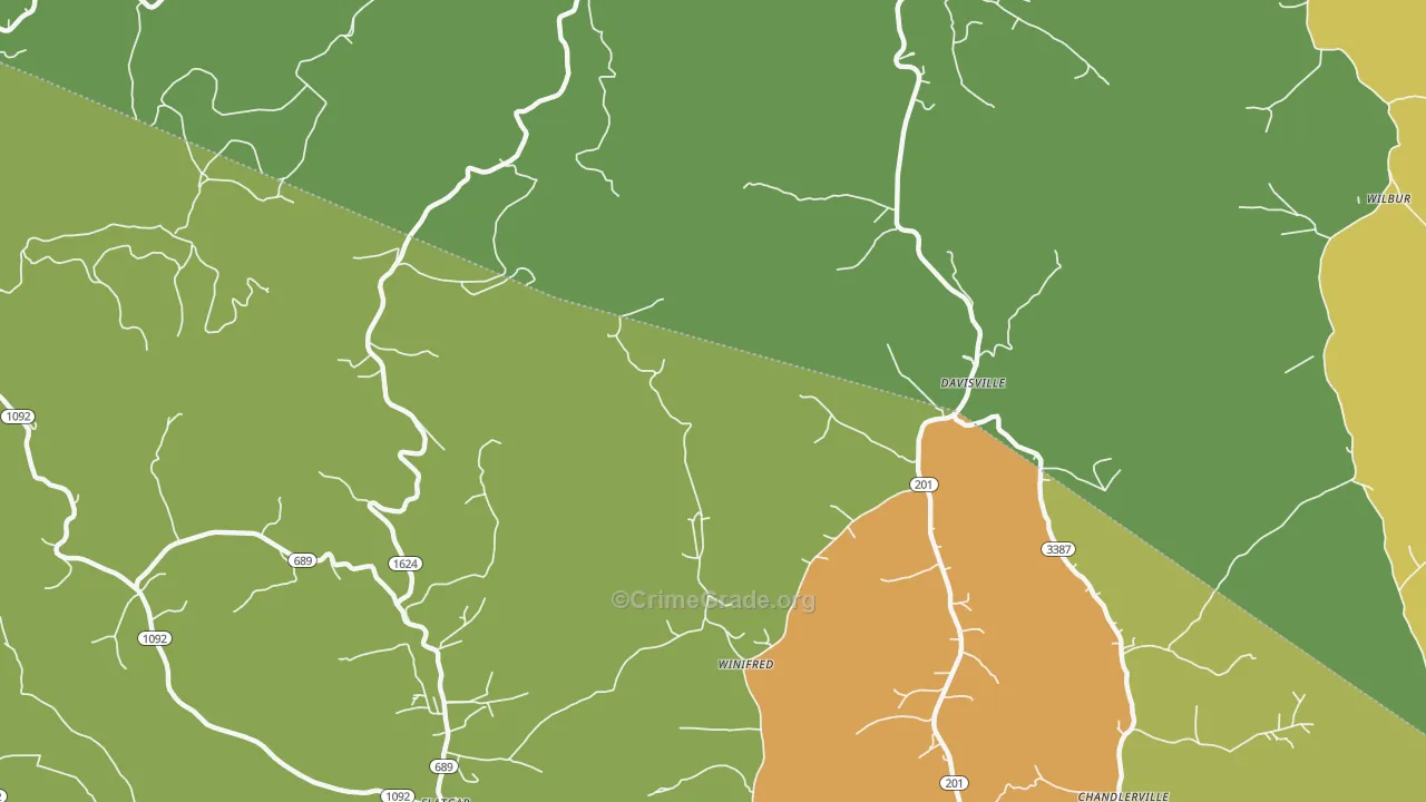 Davisville, KY Map of Drug-Related Crime Rates