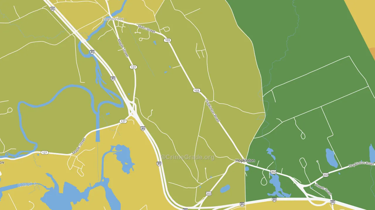 Davisville, NH Map of Drug-Related Crime Rates