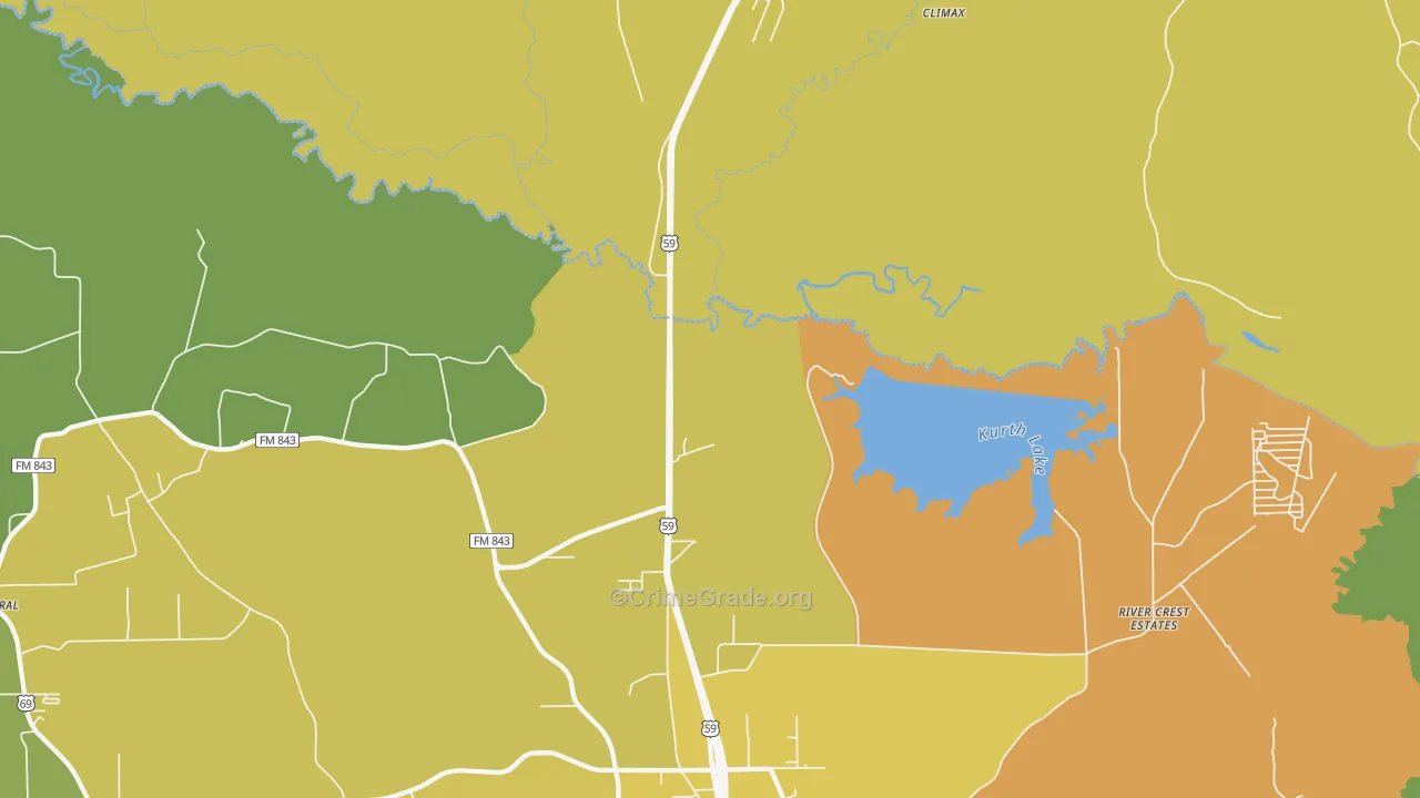 Davisville, TX Map of Drug-Related Crime Rates