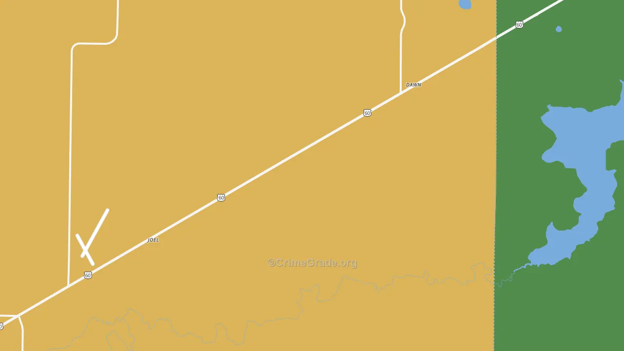 Dawn, TX Map of Drug-Related Crime Rates
