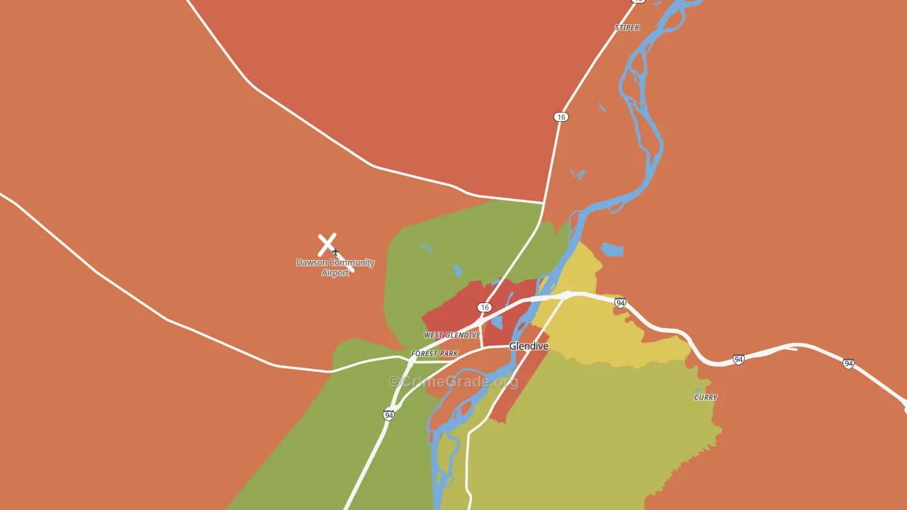 Dawson County, MT Map of Drug-Related Crime Rates
