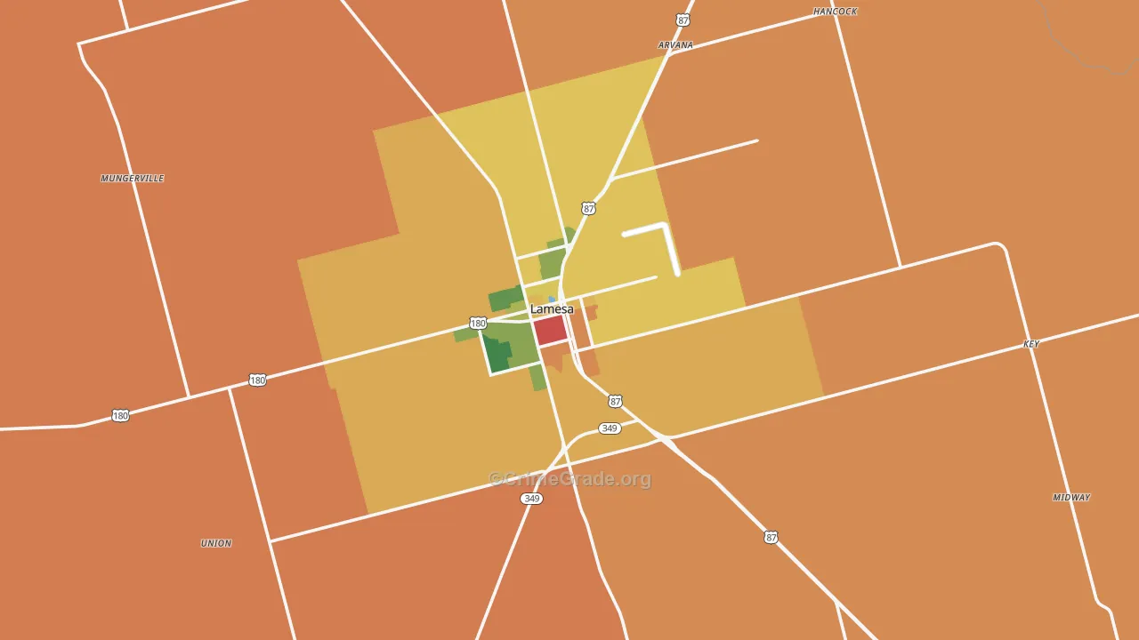 Dawson County, TX Map of Drug-Related Crime Rates