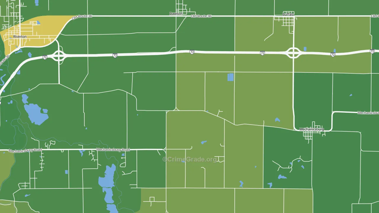 Dawson, IL Map of Drug-Related Crime Rates