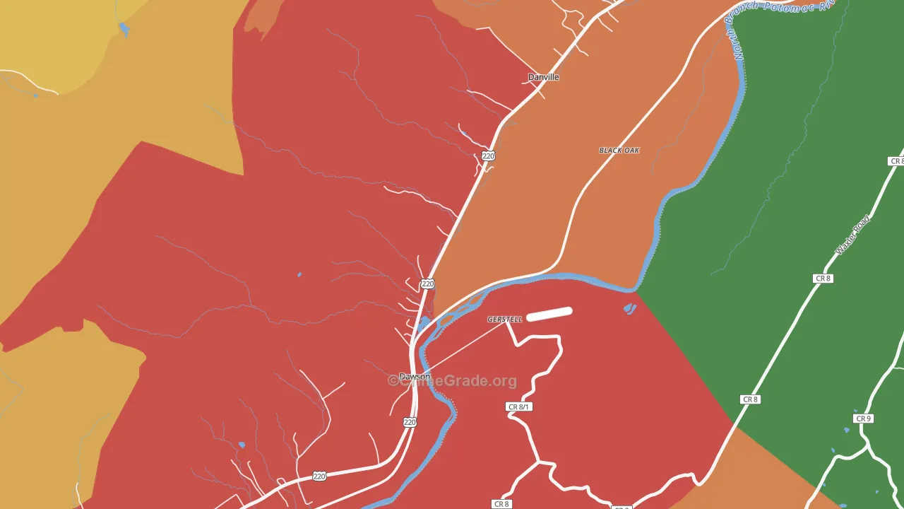 Dawson, MD Map of Drug-Related Crime Rates