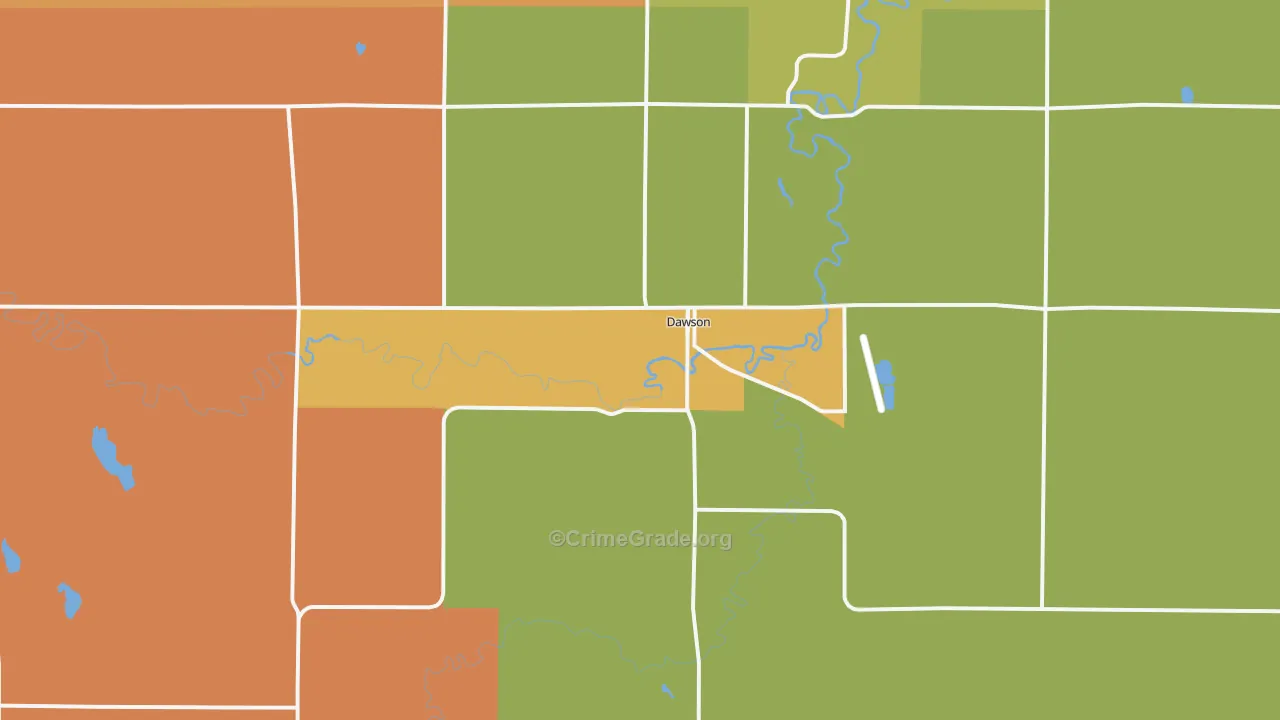 Dawson, MN Map of Drug-Related Crime Rates