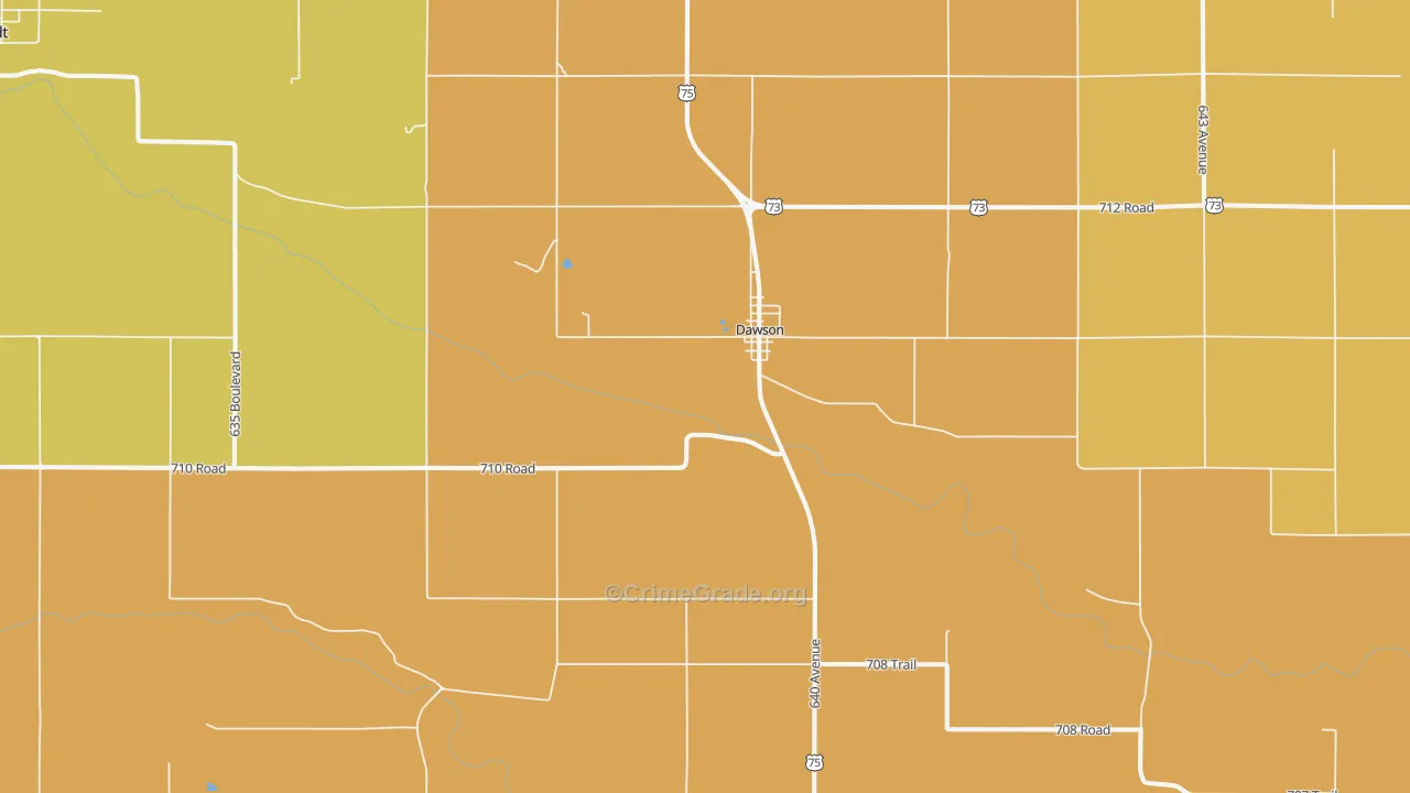 Dawson, NE Map of Drug-Related Crime Rates