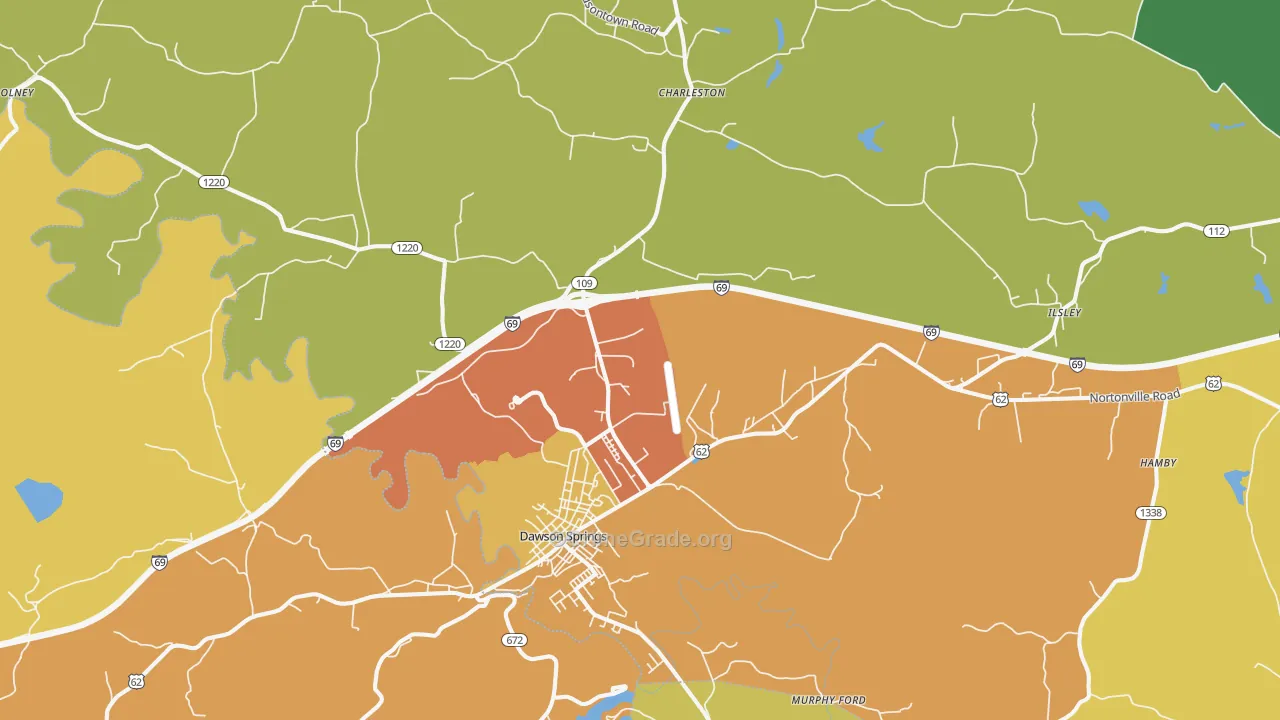 Dawson Springs, KY Map of Drug-Related Crime Rates