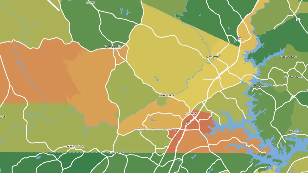 Dawsonville, GA Map of Drug-Related Crime Rates