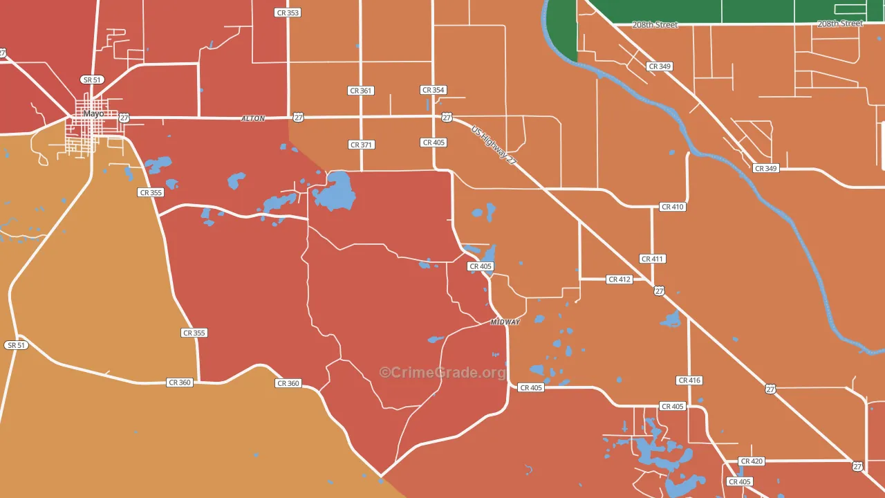 Day, FL Map of Drug-Related Crime Rates