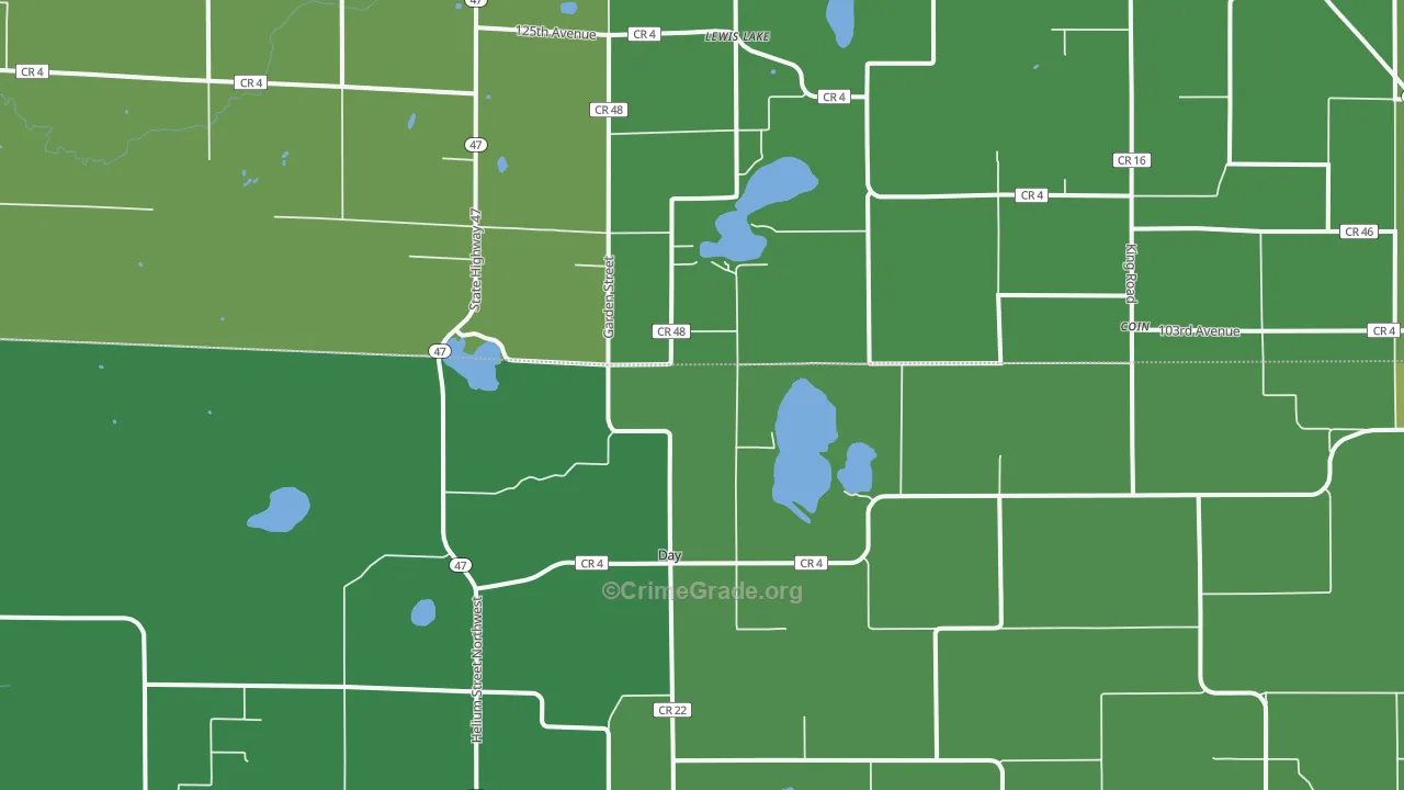 Day, MN Map of Drug-Related Crime Rates