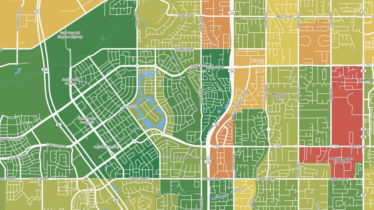 Daybreak, South Jordan, UT Map of Drug-Related Crime Rates