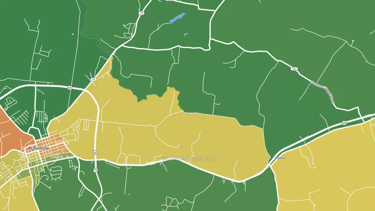 Daysville, KY Map of Drug-Related Crime Rates