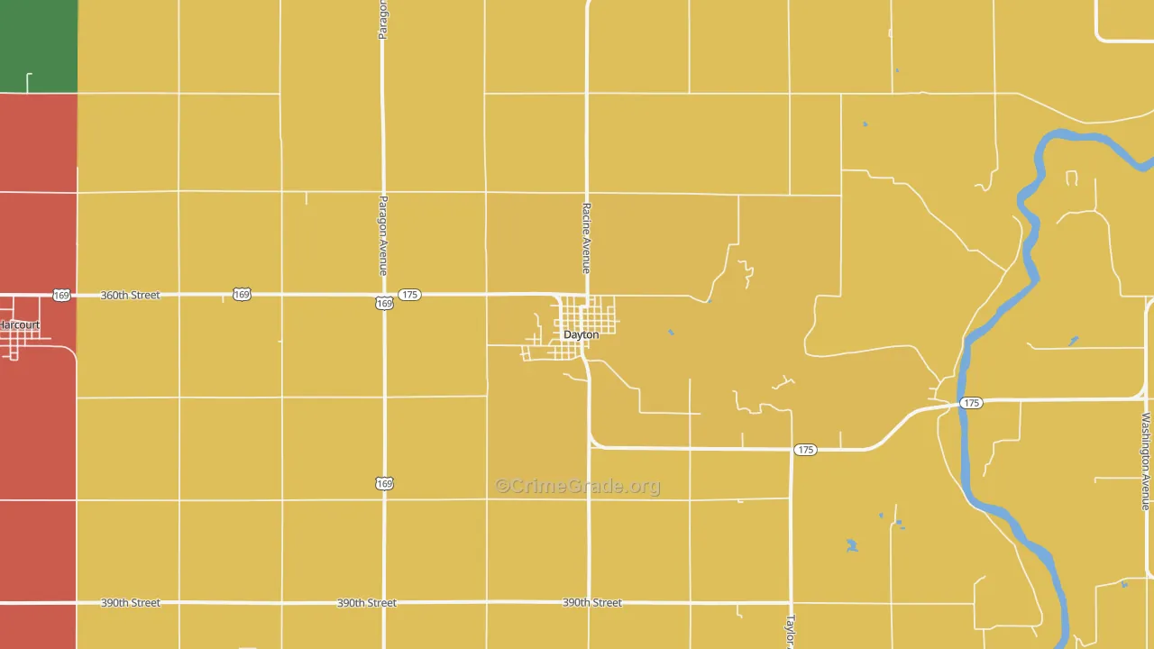 Dayton, IA Map of Drug-Related Crime Rates
