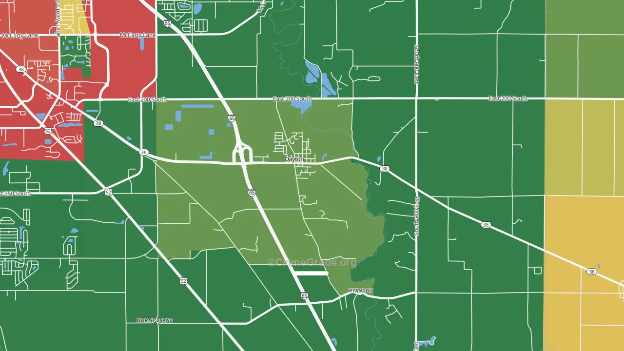 Dayton, IN Map of Drug-Related Crime Rates