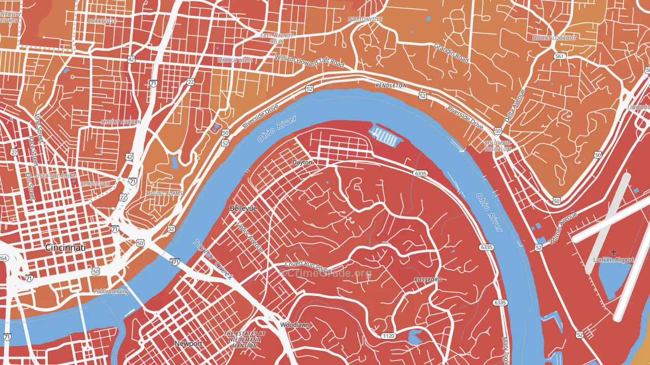 Dayton, KY Map of Drug-Related Crime Rates