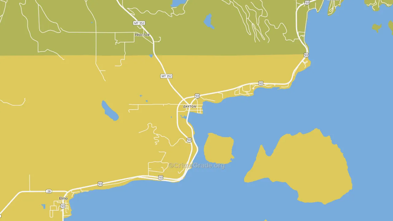 Dayton, MT Map of Drug-Related Crime Rates