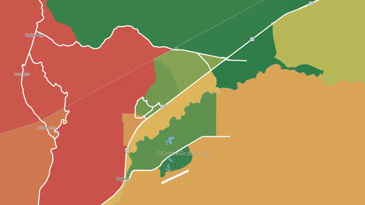 Dayton, NV Map of Drug-Related Crime Rates
