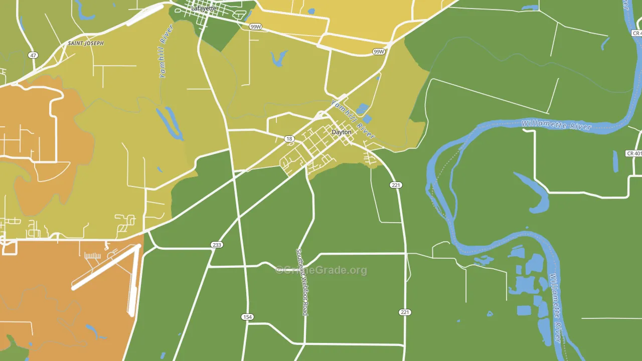 Dayton, OR Map of Drug-Related Crime Rates