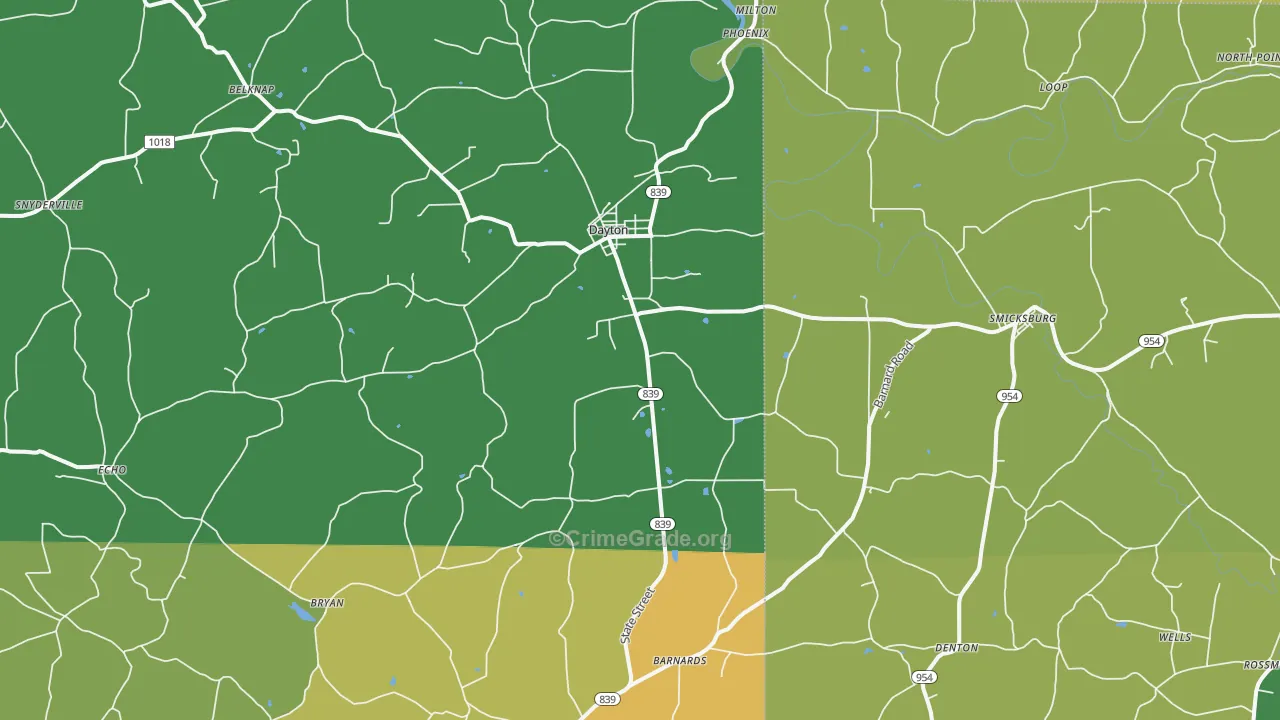 Dayton, PA Map of Drug-Related Crime Rates