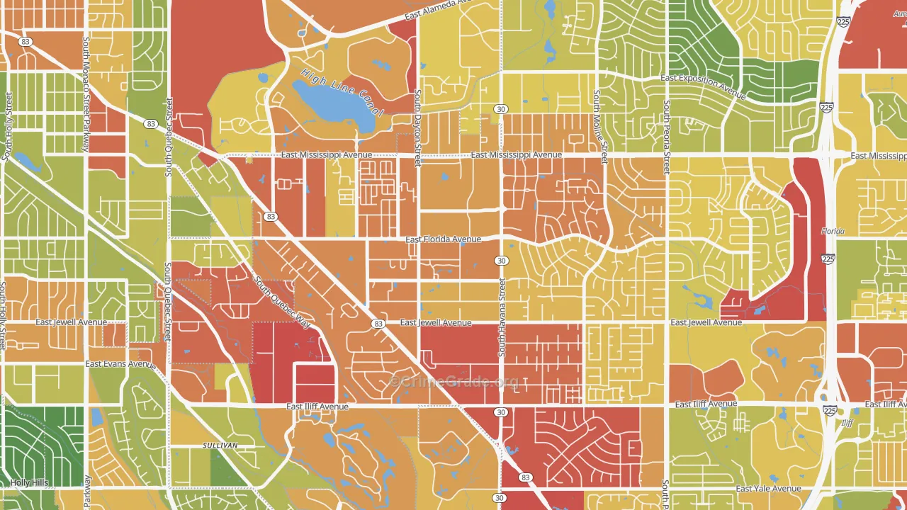 Dayton Triangle, Aurora, CO Map of Drug-Related Crime Rates