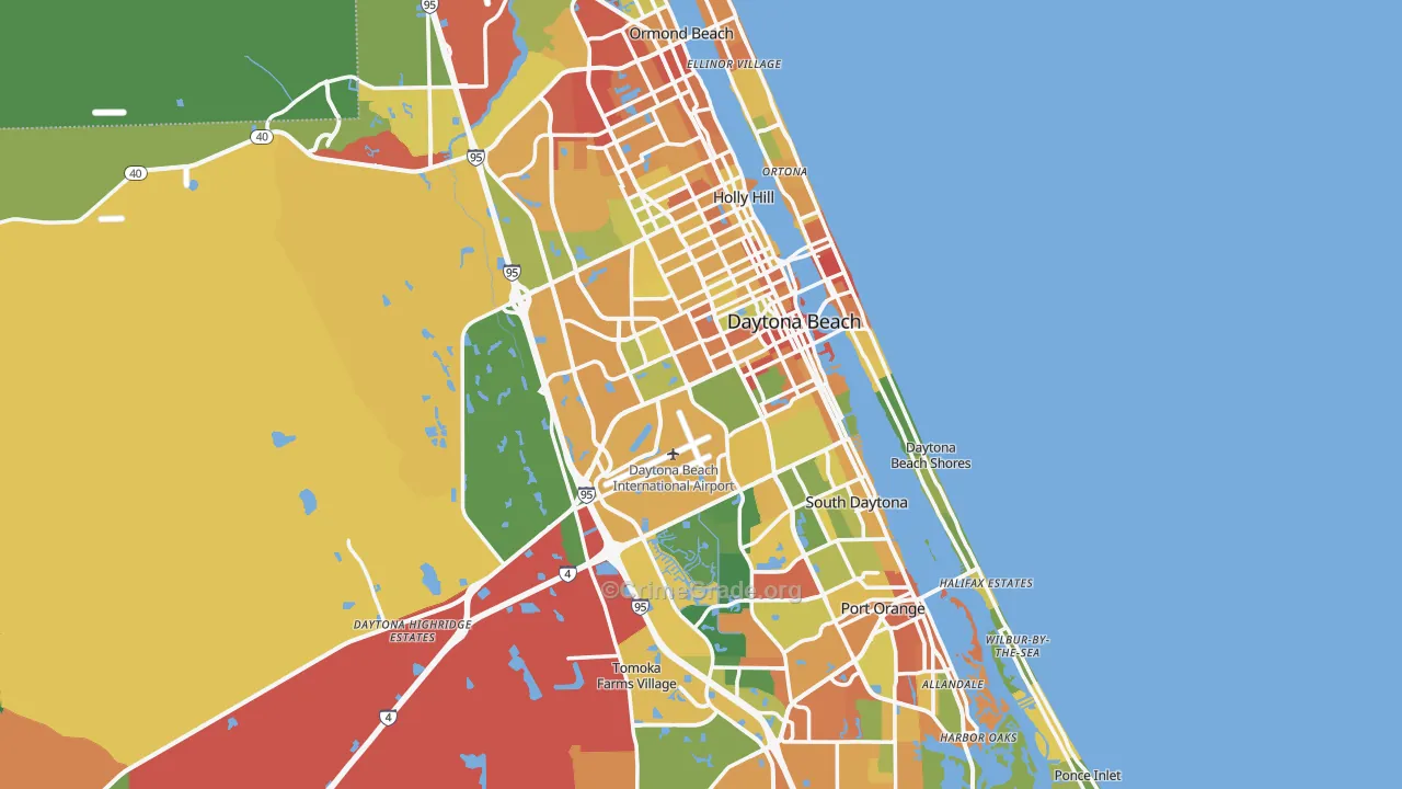 Daytona Beach, FL Map of Drug-Related Crime Rates