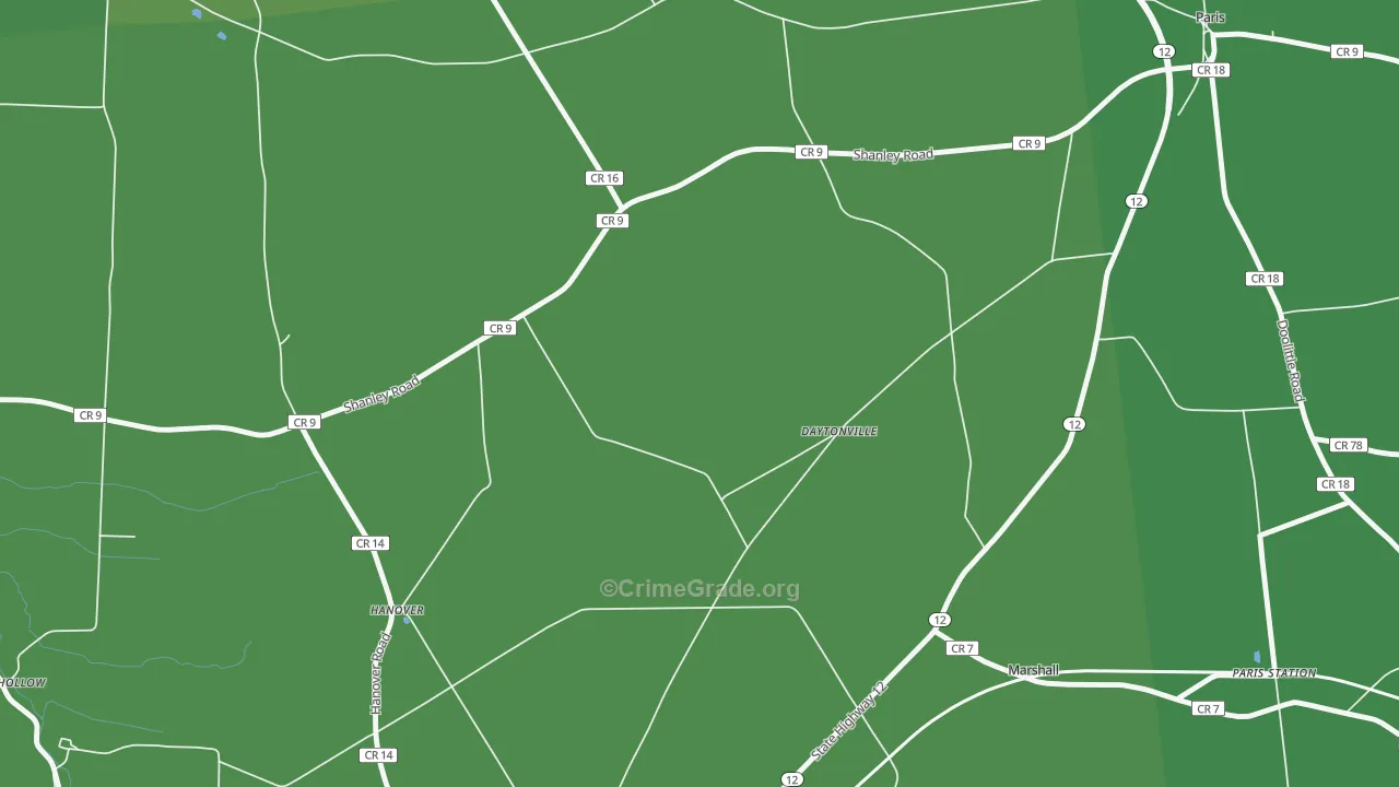 Daytonville, NY Map of Drug-Related Crime Rates