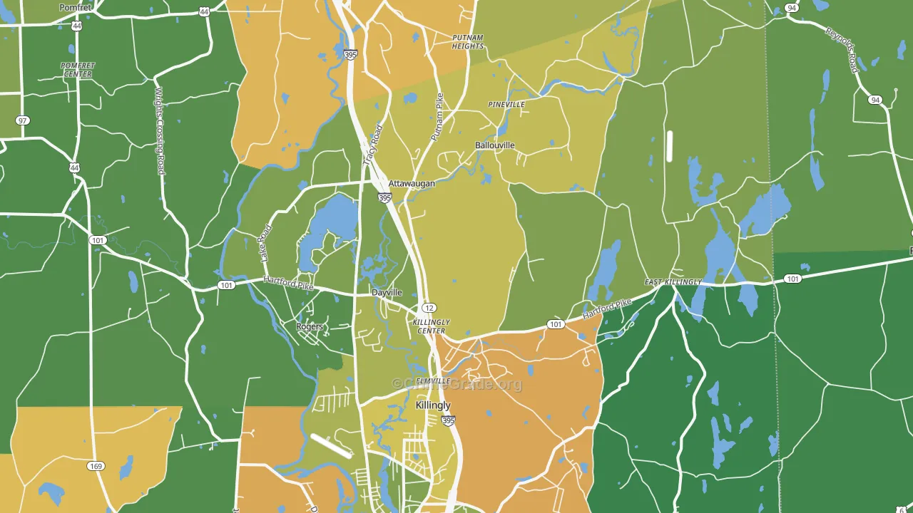Dayville, CT Map of Drug-Related Crime Rates