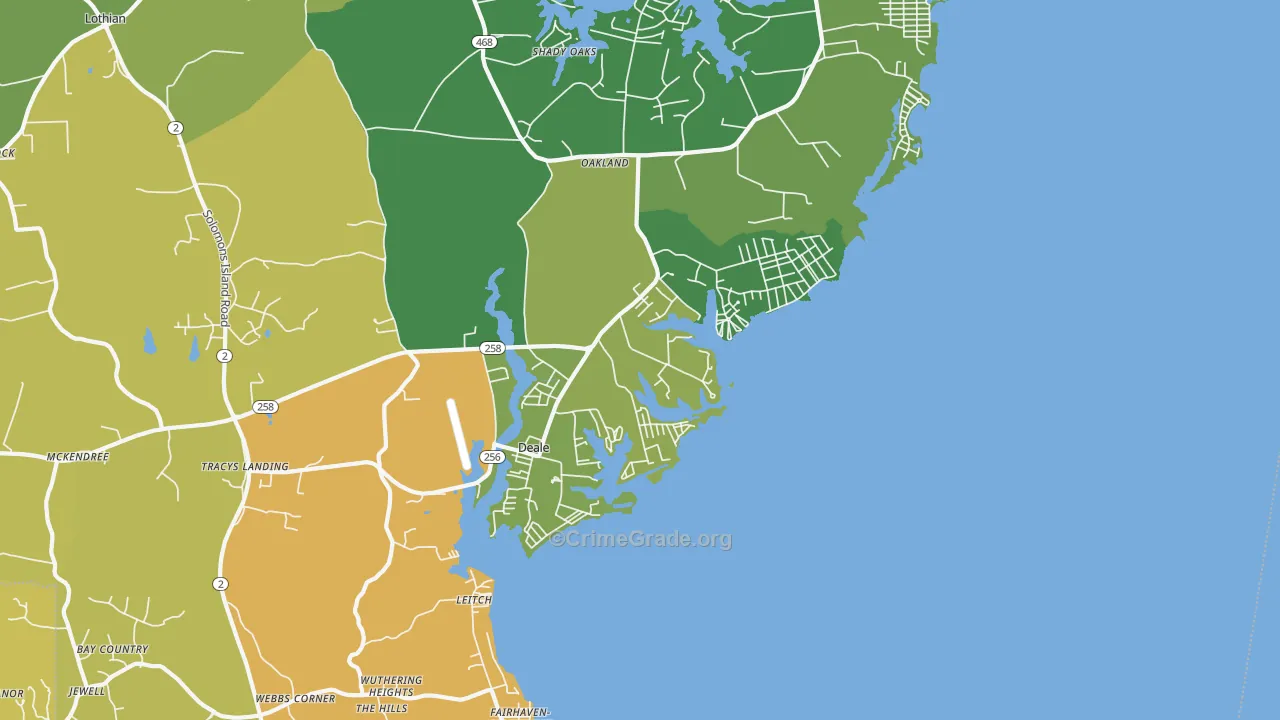 Deale, MD Map of Drug-Related Crime Rates