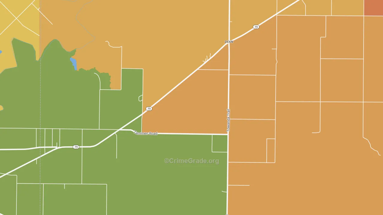 Dean, TX Map of Drug-Related Crime Rates