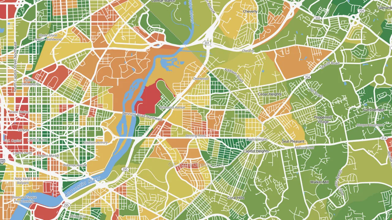 Deanwood, Washington, DC Map of Drug-Related Crime Rates