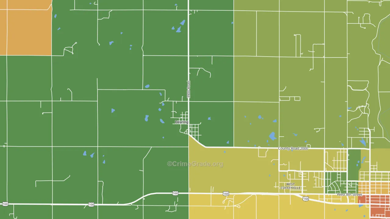 Dearing, KS Map of Drug-Related Crime Rates